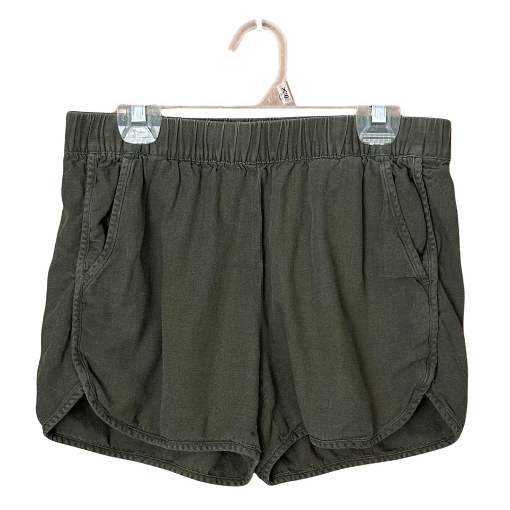 Madewell Olive Army Green Pull-On Shorts in Foliage Green